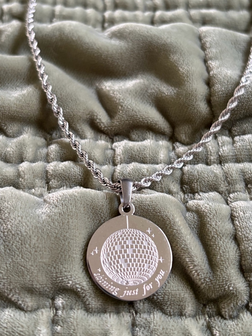 Taylor Swift Mirrorball Silver Pendant Necklace